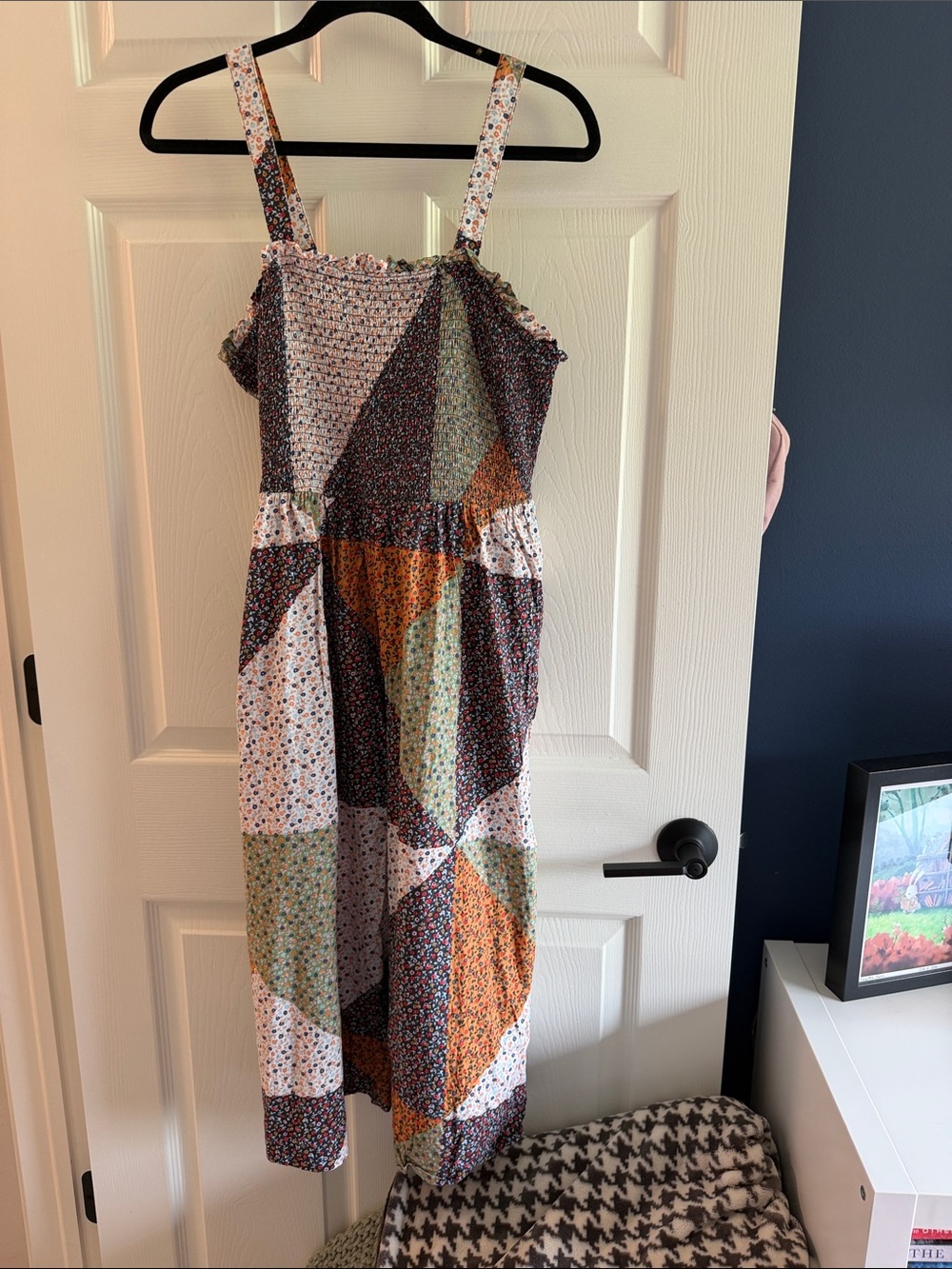 Floral Patchwork Midi Dress - Multicolor